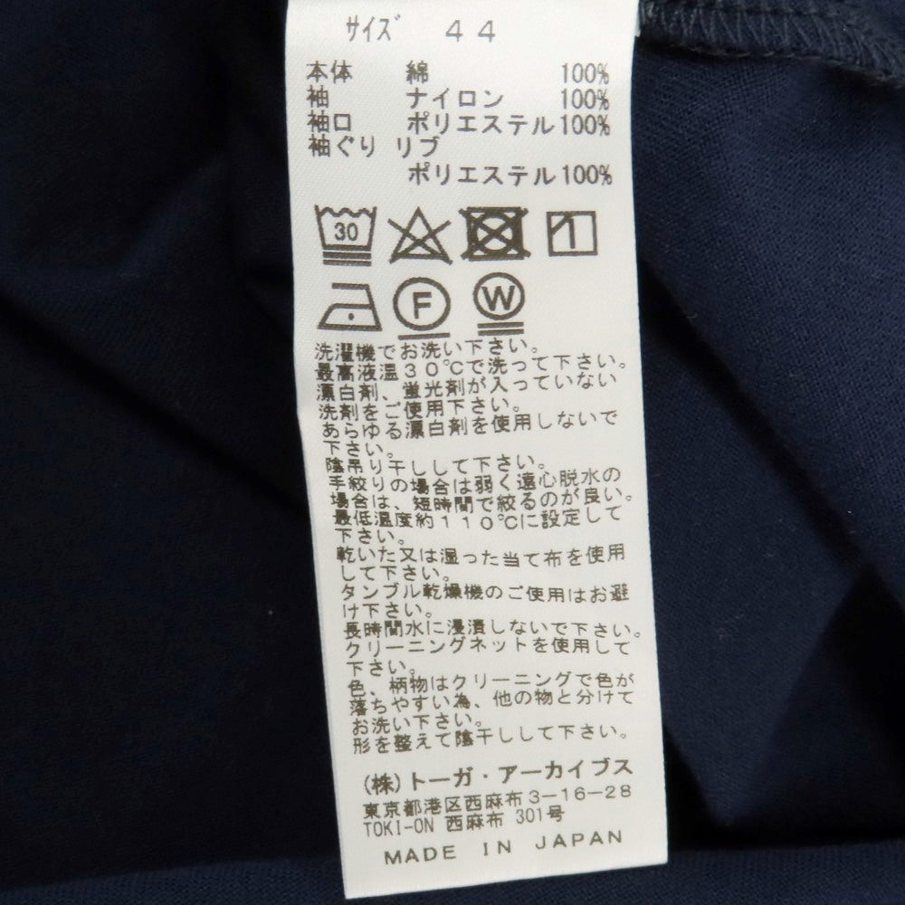 【中古】【未使用】トーガ TOGA VIRILIS 切り替えデザイン 長袖Ｔシャツ ネイビーxブラック【サイズ44】【 状態ランクS 】【 メンズ 】