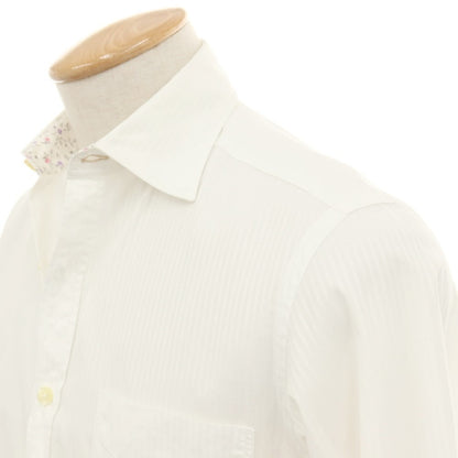 【中古】ピーエス ポールスミス PS Paul Smith コットン ストライプ セミワイドカラー ドレスシャツ ホワイト【サイズS】【 状態ランクC 】【 メンズ 】
