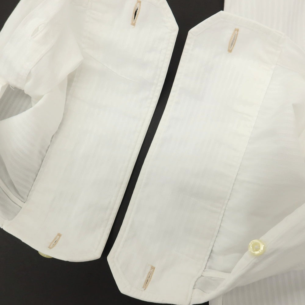 【中古】ピーエス ポールスミス PS Paul Smith コットン ストライプ セミワイドカラー ドレスシャツ ホワイト【サイズS】【 状態ランクC 】【 メンズ 】