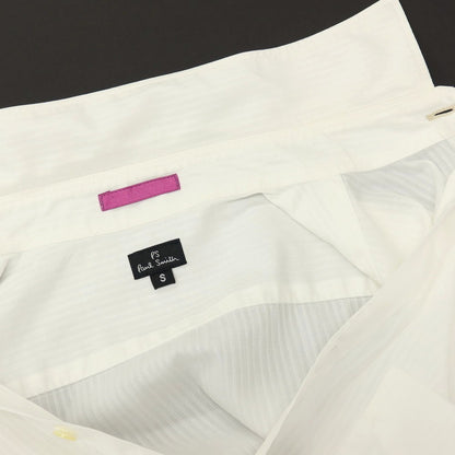 【中古】ピーエス ポールスミス PS Paul Smith コットン ストライプ セミワイドカラー ドレスシャツ ホワイト【サイズS】【 状態ランクC 】【 メンズ 】
