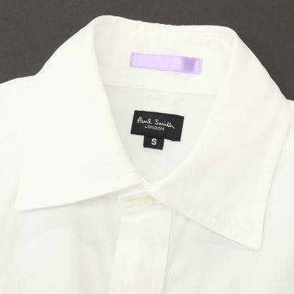 【中古】ポールスミス Paul Smith コットン セミワイドカラー ドレスシャツ ホワイト【サイズS】【 状態ランクB 】【 メンズ 】
