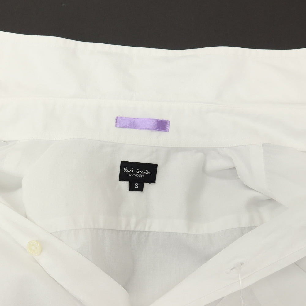【中古】ポールスミス Paul Smith コットン セミワイドカラー ドレスシャツ ホワイト【サイズS】【 状態ランクB 】【 メンズ 】