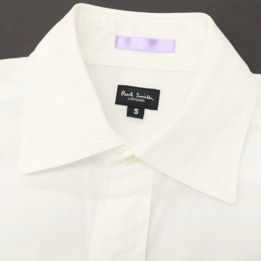 【中古】ポールスミス Paul Smith コットン セミワイドカラー ドレスシャツ ホワイト【サイズS】【 状態ランクB 】【 メンズ 】