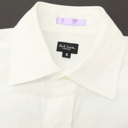 【中古】ポールスミス Paul Smith コットン セミワイドカラー ドレスシャツ ホワイト【サイズS】【 状態ランクB 】【 メンズ 】