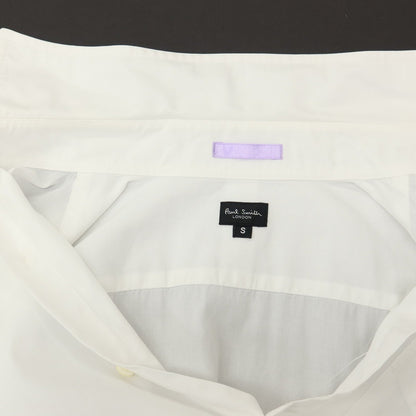 【中古】ポールスミス Paul Smith コットン セミワイドカラー ドレスシャツ ホワイト【サイズS】【 状態ランクB 】【 メンズ 】