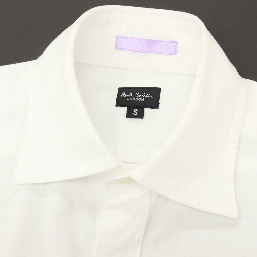 【中古】ポールスミス Paul Smith コットン セミワイドカラー ドレスシャツ ホワイト【サイズS】【 状態ランクC 】【 メンズ 】