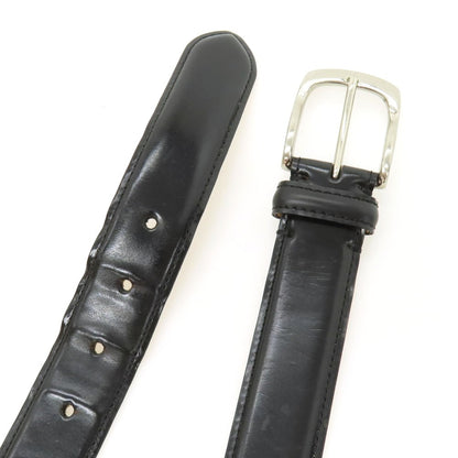 【中古】ポールスミス Paul Smith シェルコードバン レザー ベルト ブラックxシルバー【サイズM】【 状態ランクD 】【 メンズ 】