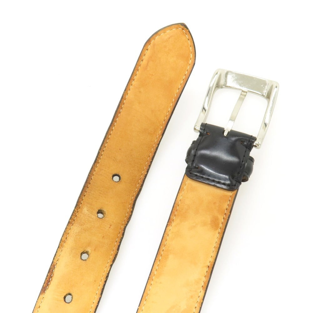 【中古】ポールスミス Paul Smith シェルコードバン レザー ベルト ブラックxシルバー【サイズM】【 状態ランクD 】【 メンズ 】