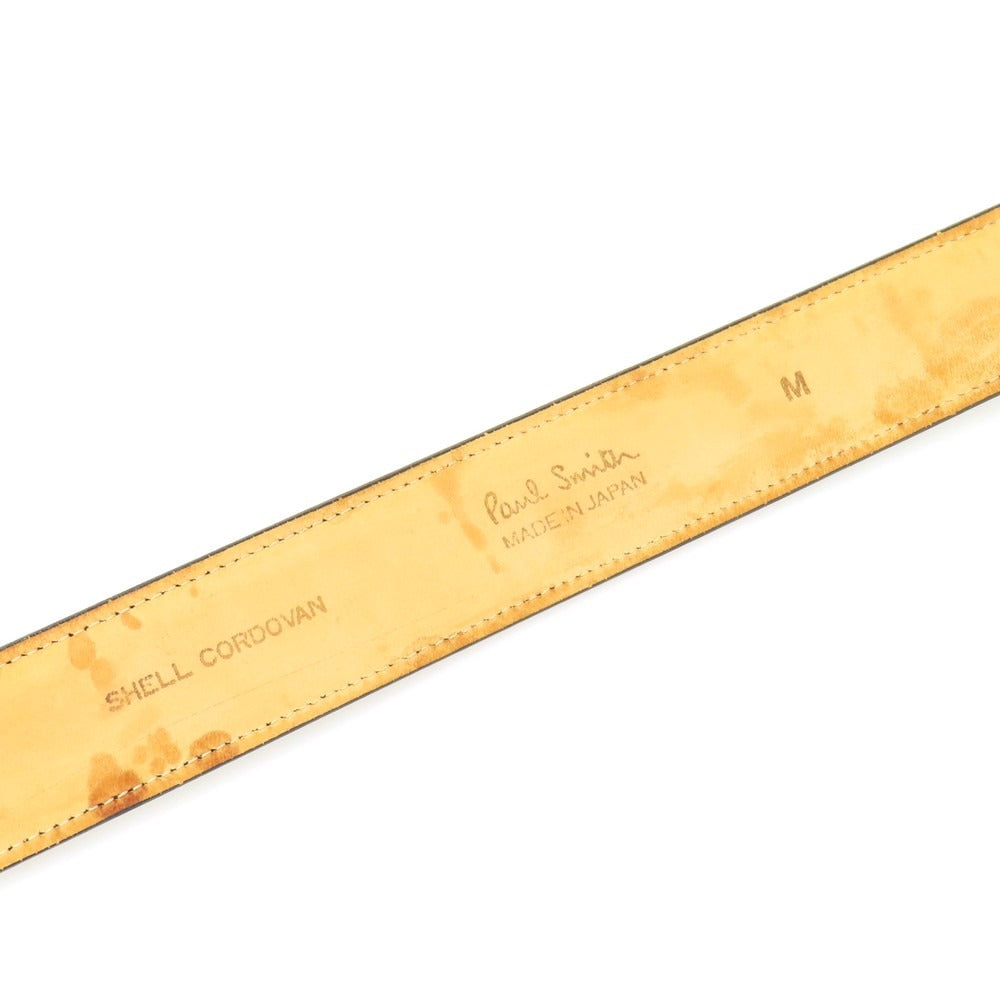 【中古】ポールスミス Paul Smith シェルコードバン レザー ベルト ブラックxシルバー【サイズM】【 状態ランクD 】【 メンズ 】