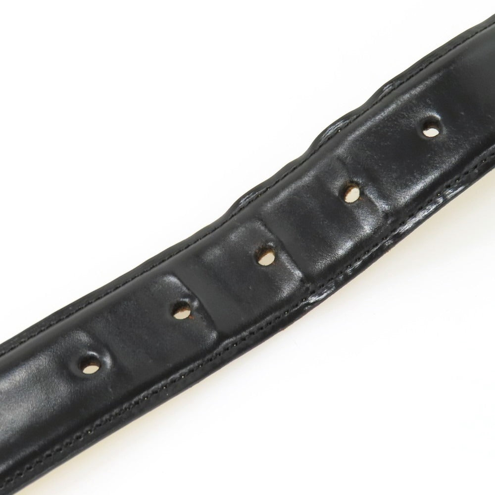 【中古】ポールスミス Paul Smith シェルコードバン レザー ベルト ブラックxシルバー【サイズM】【 状態ランクD 】【 メンズ 】