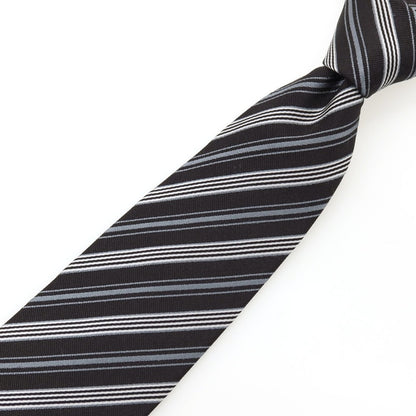 【中古】ポールスミス Paul Smith シルク ストライプ柄ネクタイ ブラックxグレー【 状態ランクC 】【 メンズ 】