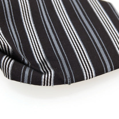 【中古】ポールスミス Paul Smith シルク ストライプ柄ネクタイ ブラックxグレー【 状態ランクC 】【 メンズ 】