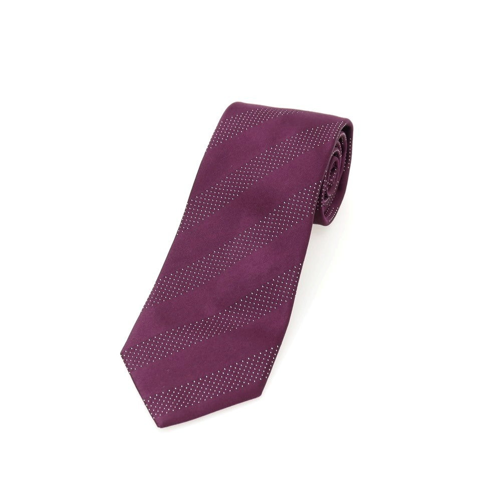 【中古】ポールスミス Paul Smith シルクコットン ストライプ柄ネクタイ パープル【 状態ランクC 】【 メンズ 】