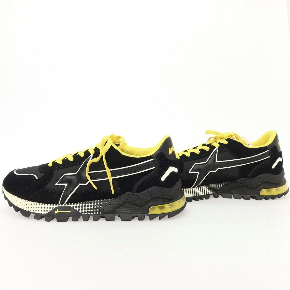 【新品アウトレット】ウィズ（W6YZ） W6YZ BRM241-0A04 ナイロン スエード スニーカー ブラックxイエロー【サイズ45】【 状態ランクN- 】【 メンズ 】
