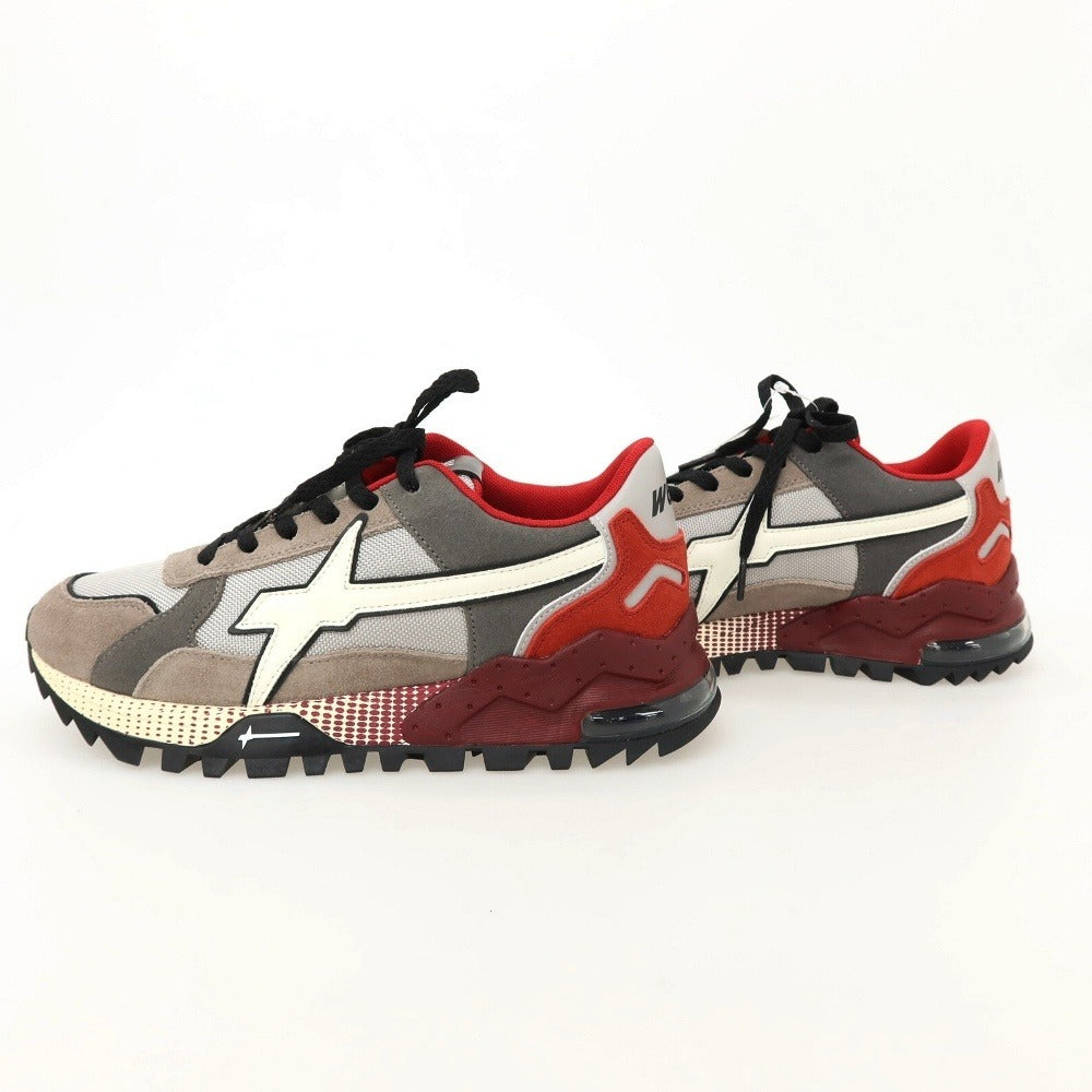 【新品】ウィズ（W6YZ） W6YZ BRM241-1B77 ナイロン スエード スニーカー グレーxレッド【サイズ40】【 状態ランクN 】【 メンズ 】