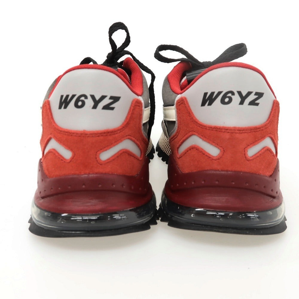 【新品】ウィズ（W6YZ） W6YZ BRM241-1B77 ナイロン スエード スニーカー グレーxレッド【サイズ44】【 状態ランクN 】【 メンズ 】