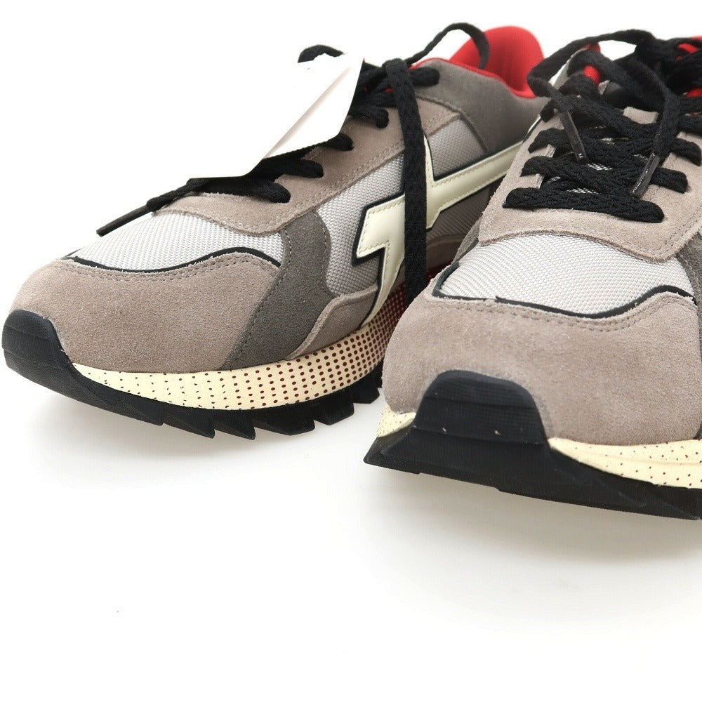 【新品】ウィズ（W6YZ） W6YZ BRM241-1B77 ナイロン スエード スニーカー グレーxレッド【サイズ44】【 状態ランクN 】【 メンズ 】