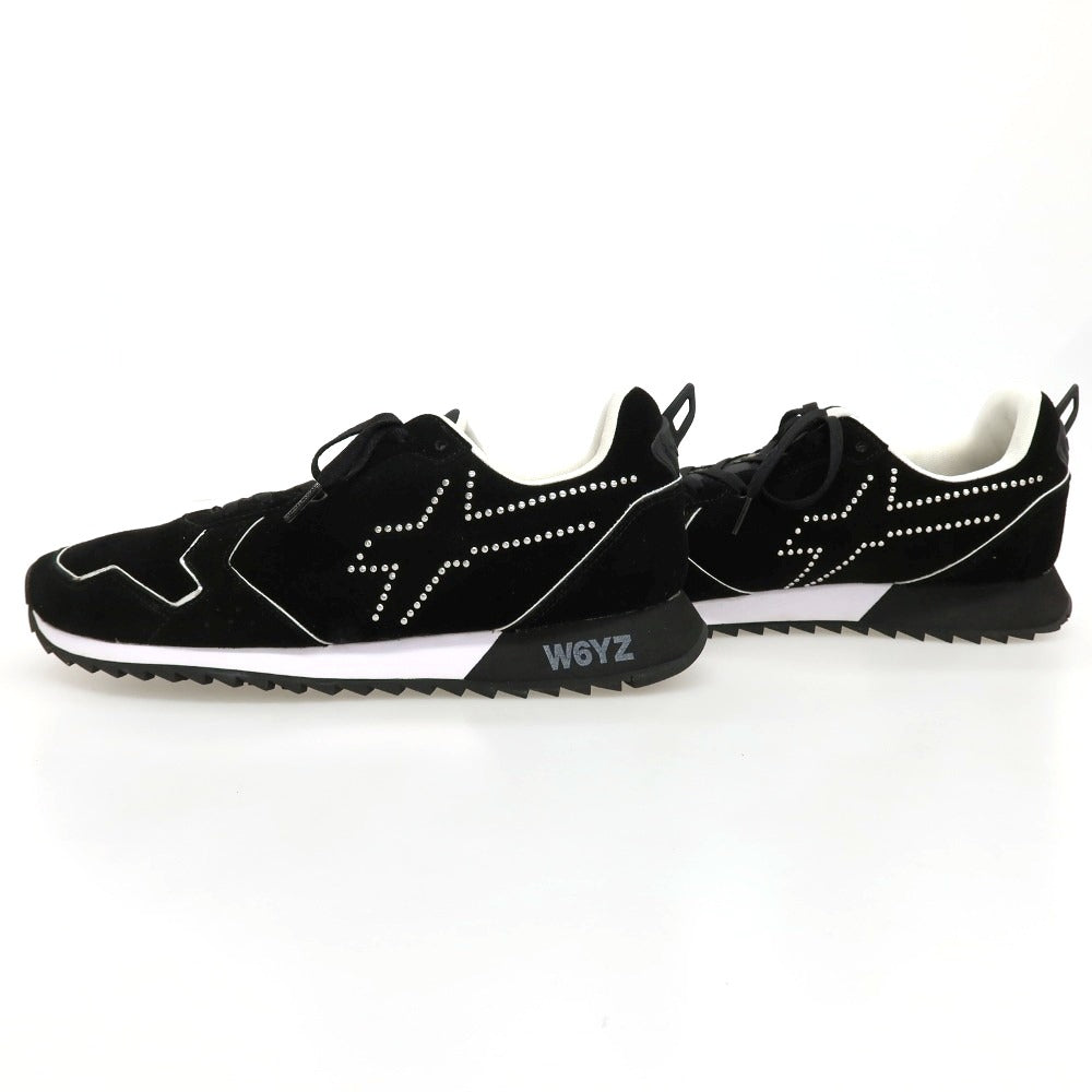 【新品アウトレット】ウィズ（W6YZ） W6YZ JM211-STUDS スエード スニーカー ブラック【サイズ45】【 状態ランクN- 】【 メンズ 】