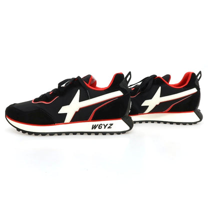 【新品アウトレット】ウィズ（W6YZ） W6YZ JM231-1A42 ナイロン スエード スニーカー ブラックxレッド【サイズ44】【 状態ランクN- 】【 メンズ 】