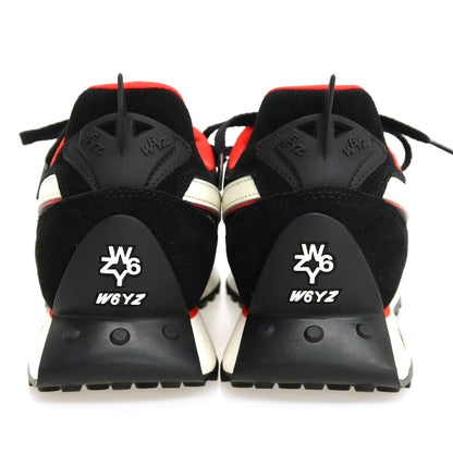 【新品アウトレット】ウィズ（W6YZ） W6YZ JM231-1A42 ナイロン スエード スニーカー ブラックxレッド【サイズ44】【 状態ランクN- 】【 メンズ 】