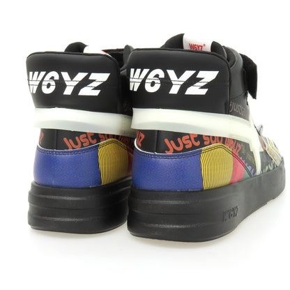 【新品】ウィズ（W6YZ） W6YZ QM240-1A18 合成皮革 スニーカー ブラックxマルチカラー【サイズ43】【 状態ランクN 】【 メンズ 】