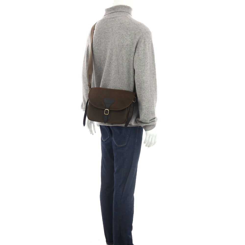 【中古】バブアー Barbour Wax Leather Cartridge Bag コットン系 レザー ショルダーバッグ カーキブラウン【 状態ランクB 】【 メンズ 】