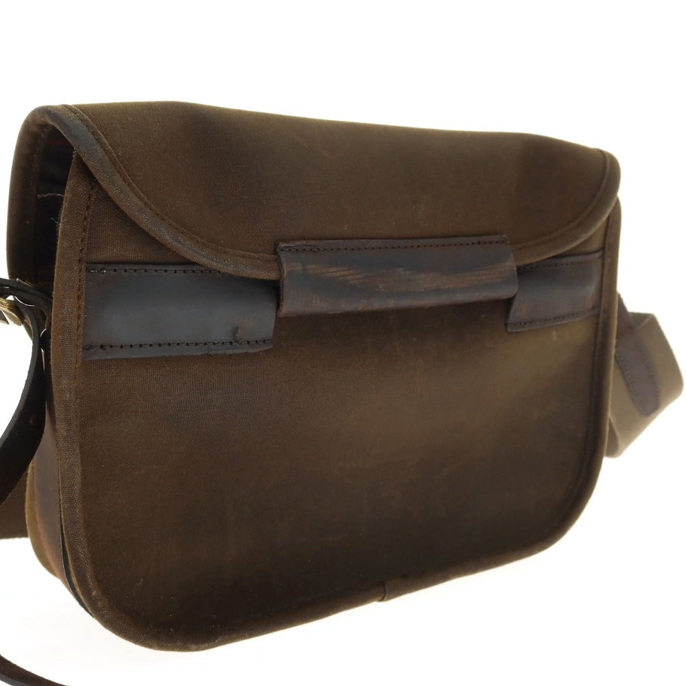 【中古】バブアー Barbour Wax Leather Cartridge Bag コットン系 レザー ショルダーバッグ カーキブラウン【 状態ランクB 】【 メンズ 】