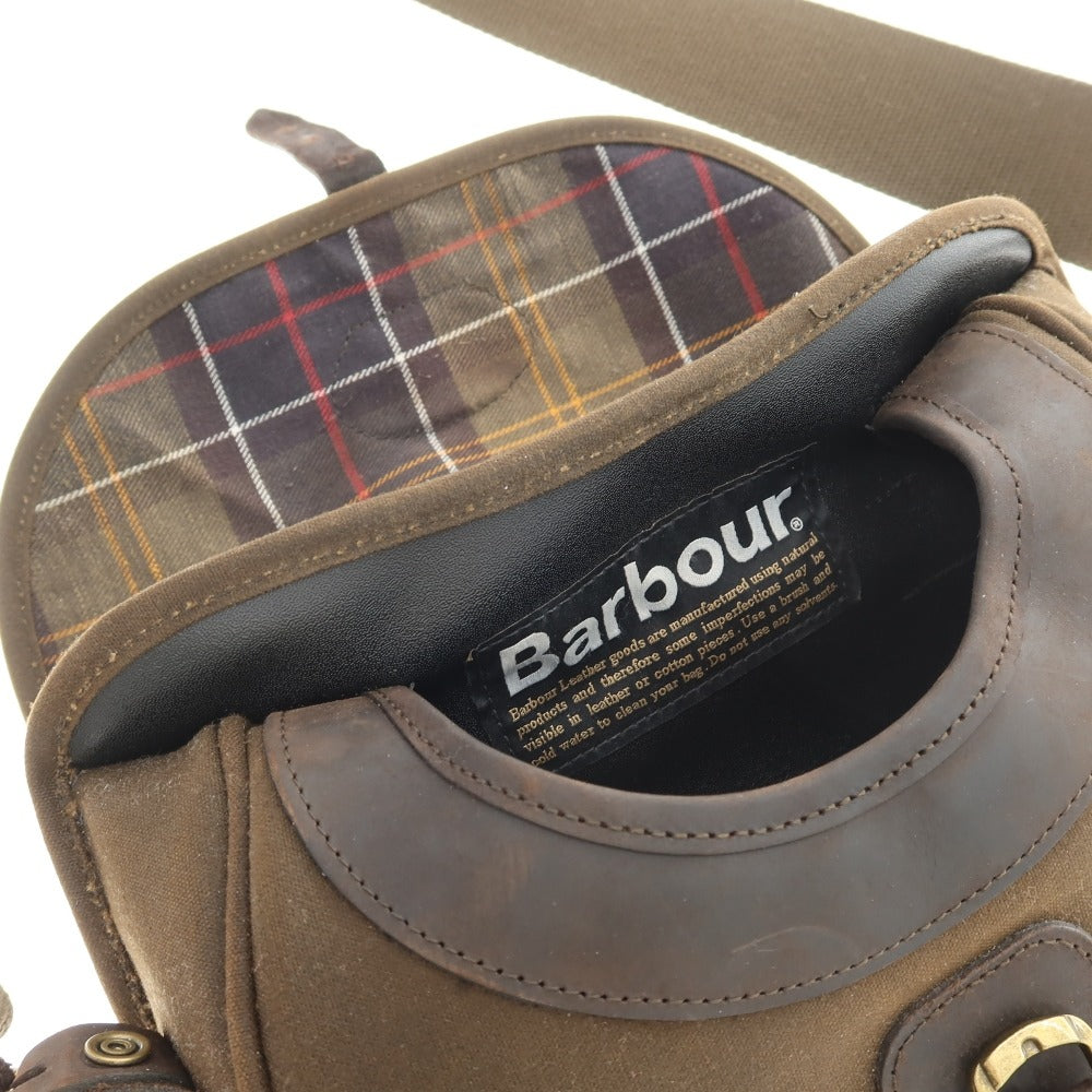 【中古】バブアー Barbour Wax Leather Cartridge Bag コットン系 レザー ショルダーバッグ カーキブラウン【 状態ランクB 】【 メンズ 】