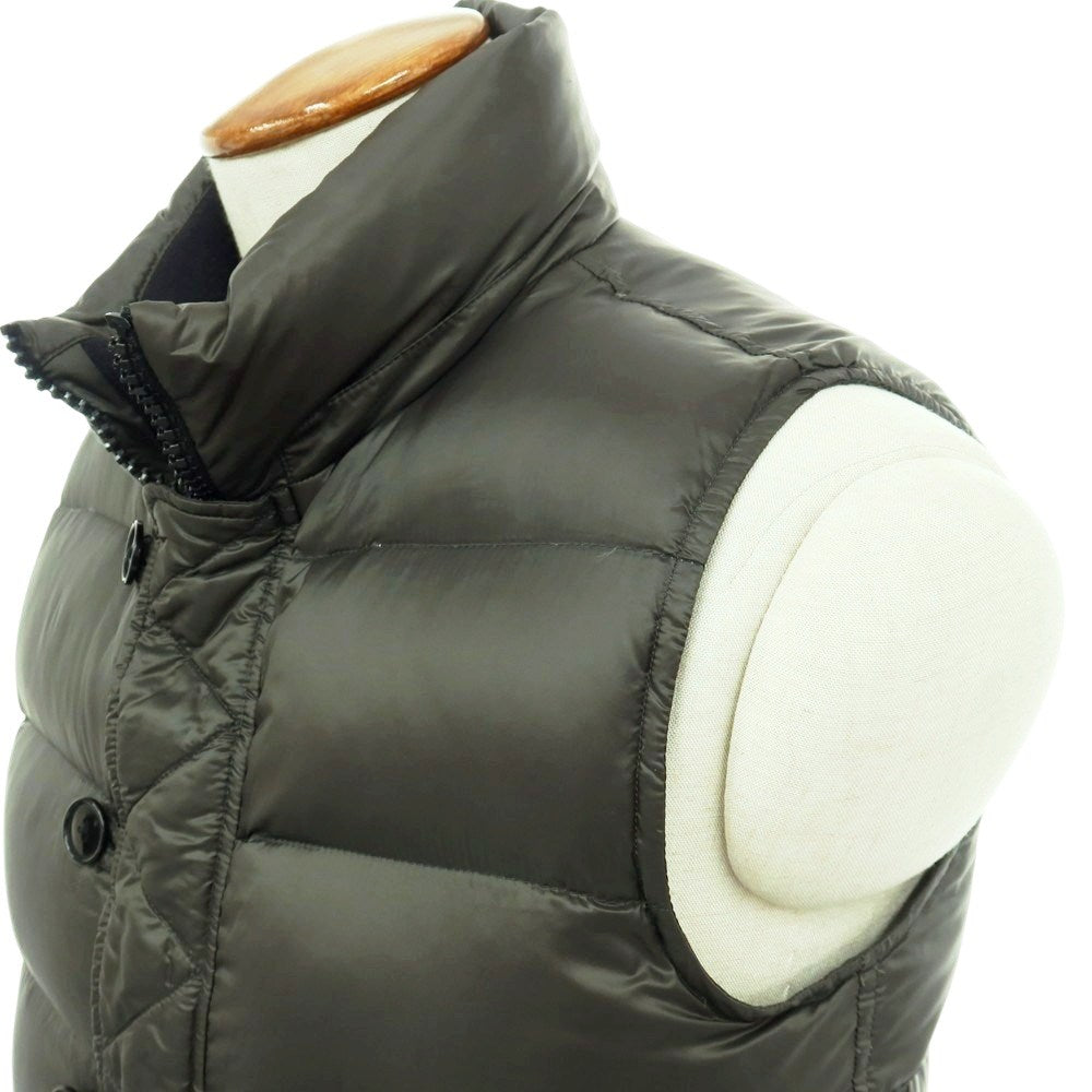 【中古】ヘルノ Herno ナイロン スタンドカラー ダウンベスト ダークグリーン【サイズ46】【 状態ランクC 】【 メンズ 】