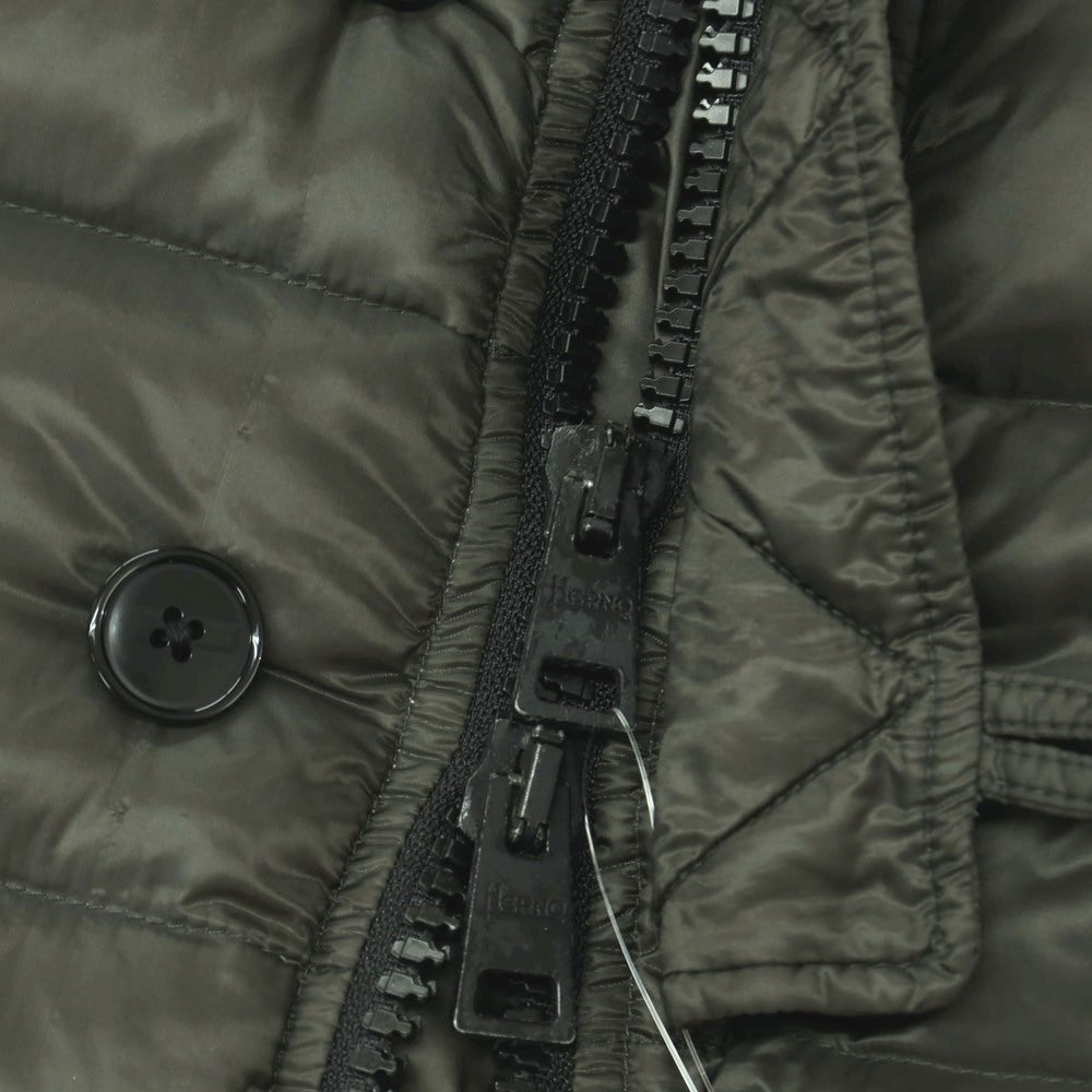 【中古】ヘルノ Herno ナイロン スタンドカラー ダウンベスト ダークグリーン【サイズ46】【 状態ランクC 】【 メンズ 】