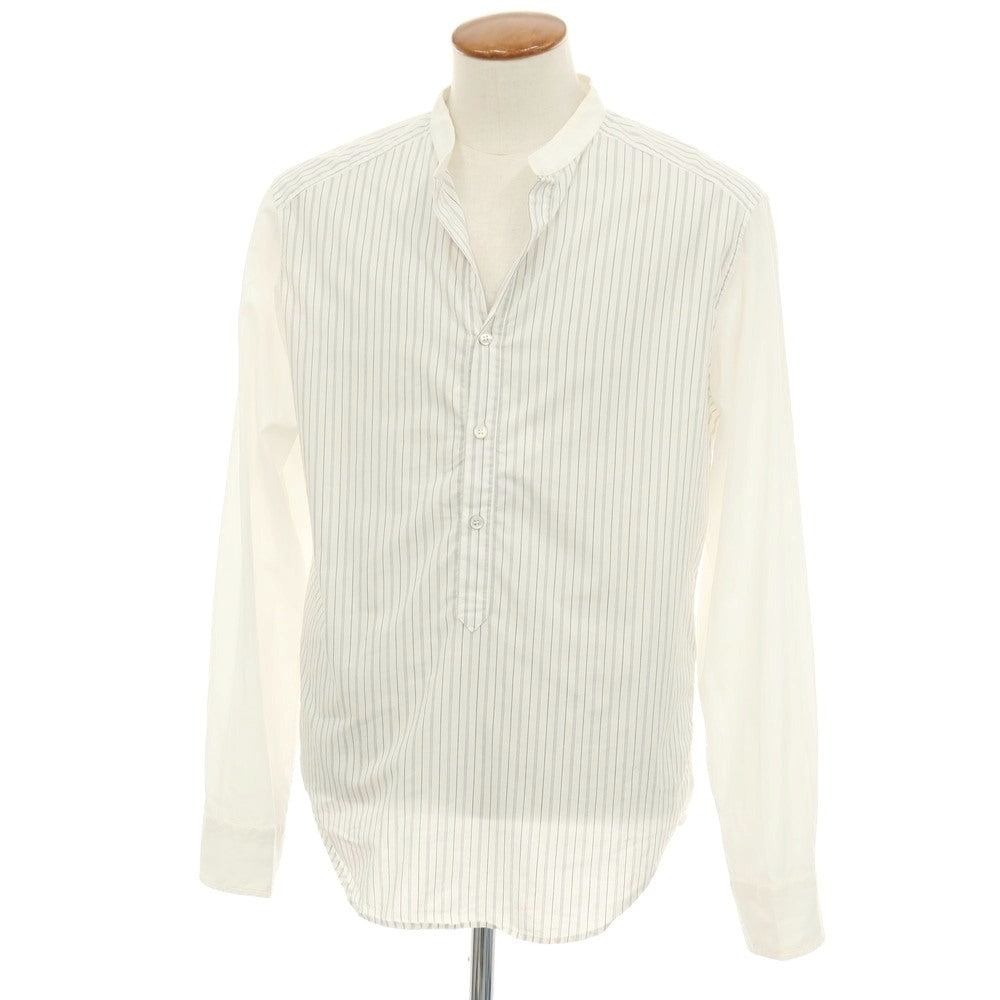 【中古】ニールバレット NEIL BARRETT コットンナイロンゴム ストライプ切り替え カジュアルシャツ ホワイトxブラック【サイズM】【 状態ランクC 】【 メンズ 】