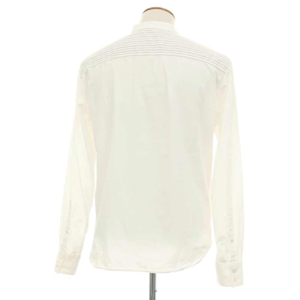 【中古】ニールバレット NEIL BARRETT コットンナイロンゴム ストライプ切り替え カジュアルシャツ ホワイトxブラック【サイズM】【 状態ランクC 】【 メンズ 】
