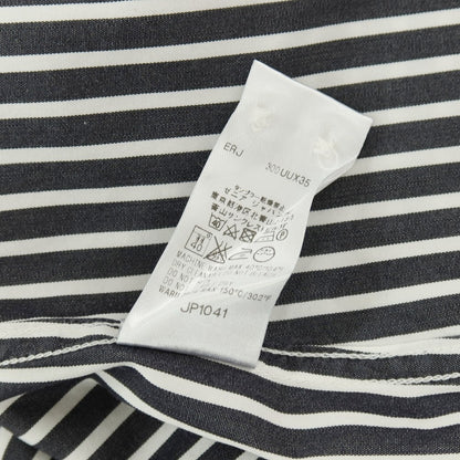 【中古】エルメネジルドゼニア Ermenegildo Zegna コットン ストライプ 隠しボタンダウン カジュアルシャツ ブラックxホワイト【サイズS】【 状態ランクC 】【 メンズ 】