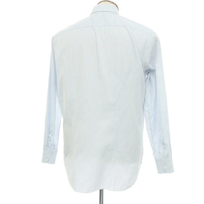 【中古】マロル marol コットン ストライプ ドレスシャツ ライトブルーxブラック【サイズ41】【 状態ランクC 】【 メンズ 】