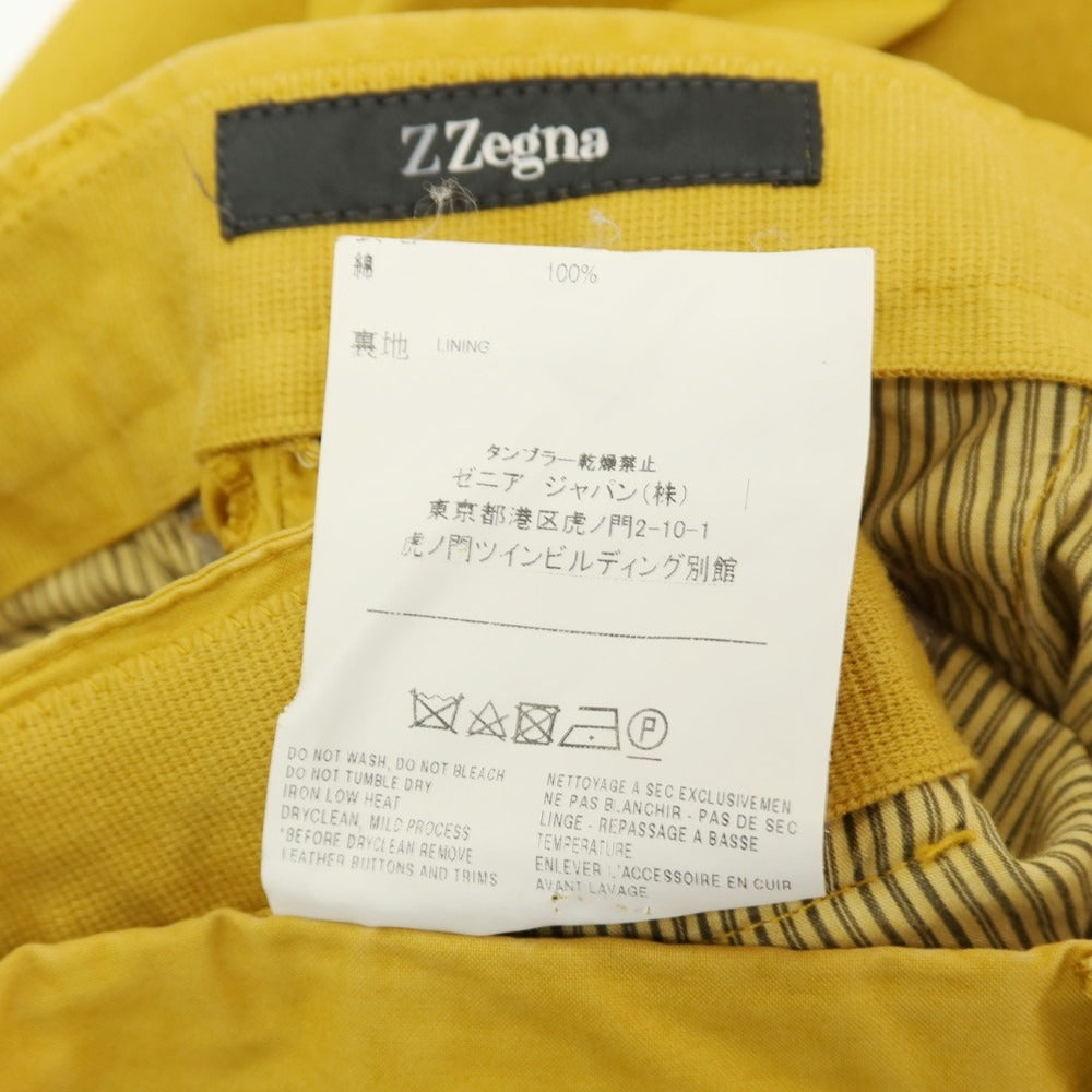 【中古】ジーゼニア Z Zegna GARMENT TREATED コットン カジュアルスラックスパンツ マスタードイエロー【サイズ46 R】【 状態ランクC 】【 メンズ 】