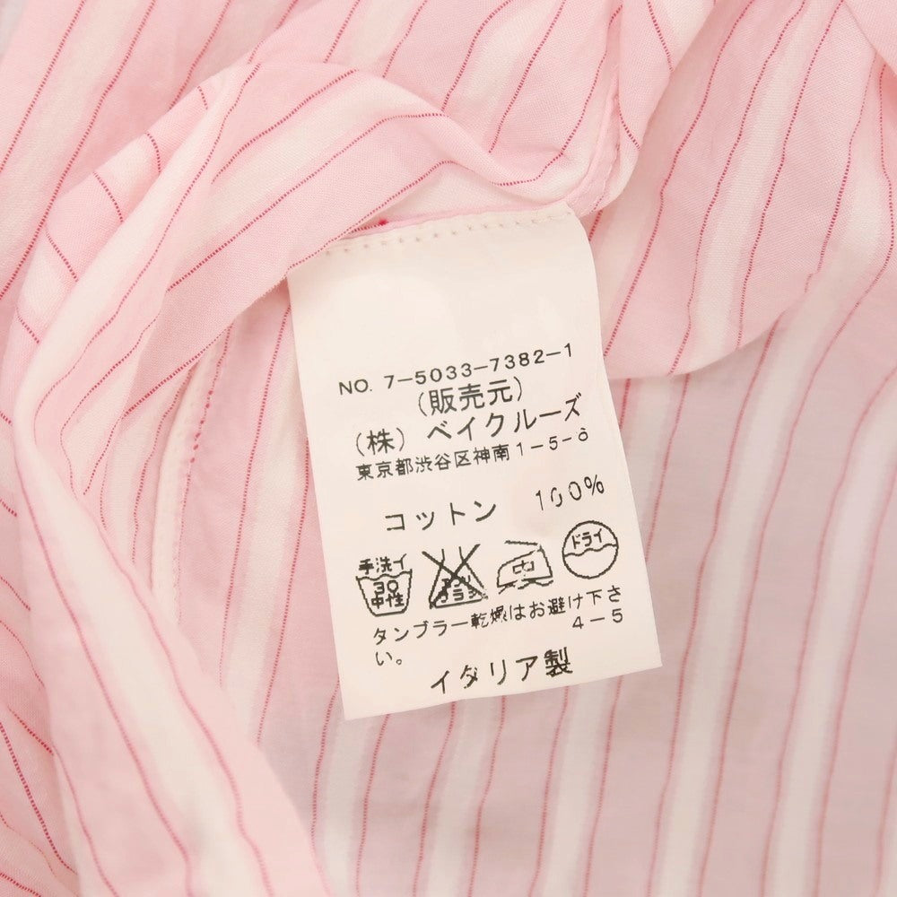 【中古】フィナモレ Finamore コットン ストライプ セミワイドカラー ドレスシャツ ピンクxホワイト【サイズ38】【 状態ランクB 】【 メンズ 】