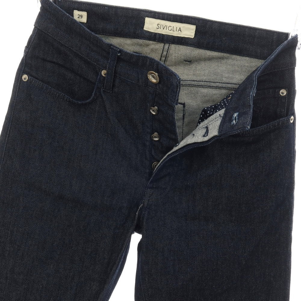 【中古】シビリア SIVIGLIA ストレッチ コットン デニムパンツ ジーンズ ネイビー【サイズ29】【 状態ランクB 】【 メンズ 】