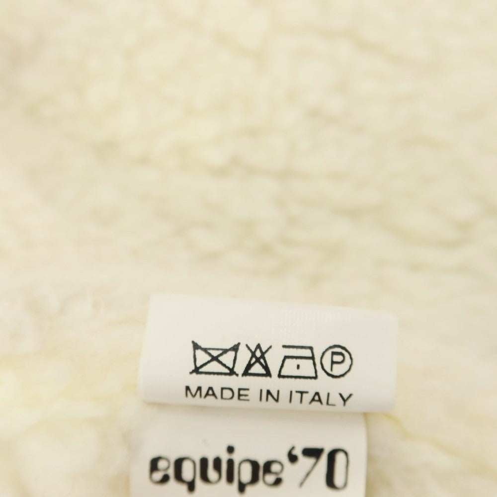【中古】エキップセッタンタ equipe’70 アクリルウール チェック 裏ボア フーデッドブルゾン レッドxグリーン【サイズ50】【 状態ランクC 】【 メンズ 】
