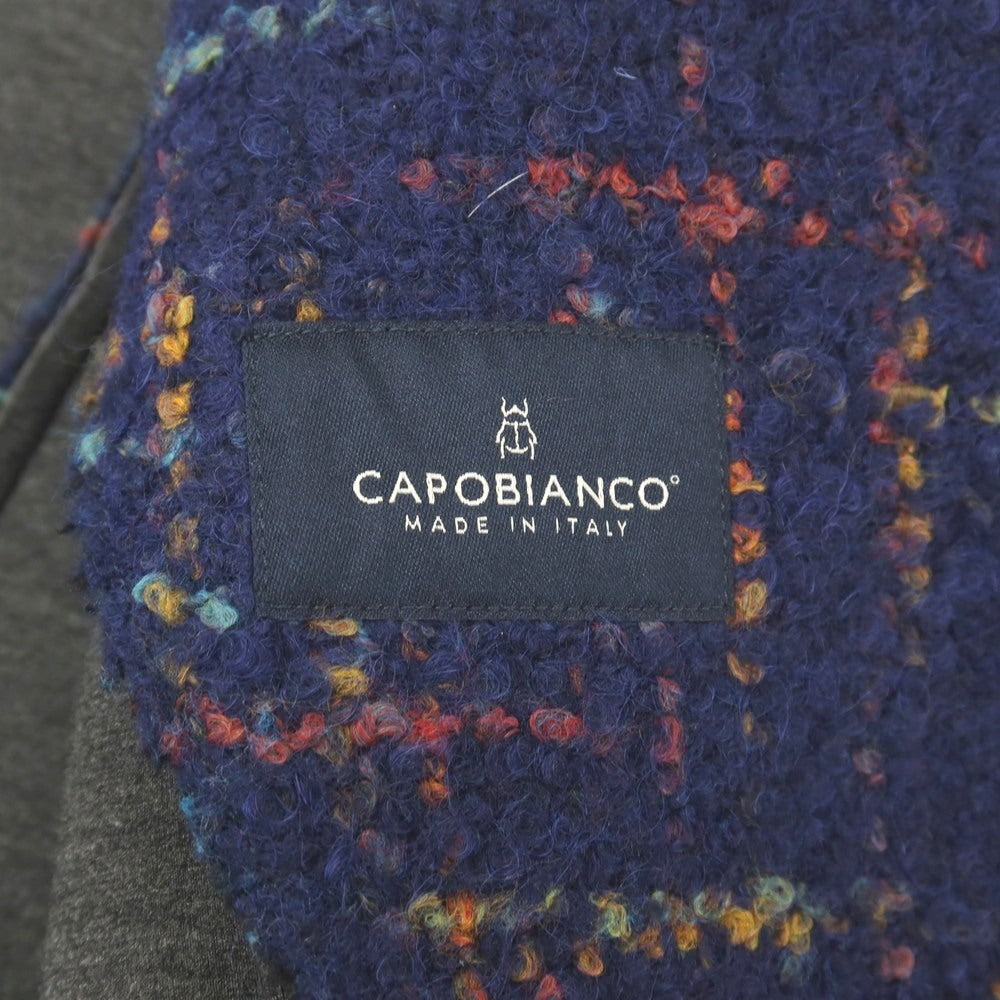 【中古】カポビアンコ Capobianco ウール混 ボンディング加工 チェスターフィールドコート ネイビー【サイズ50】【 状態ランクB 】【 メンズ 】