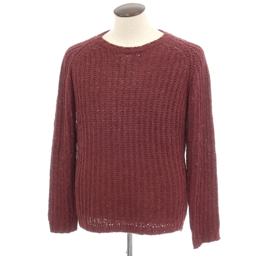 【中古】ロベルトコリーナ ROBERTO COLLINA コットンナイロン クルーネック プルオーバーニット ボルドー【サイズ50】【 状態ランクC 】【 メンズ 】