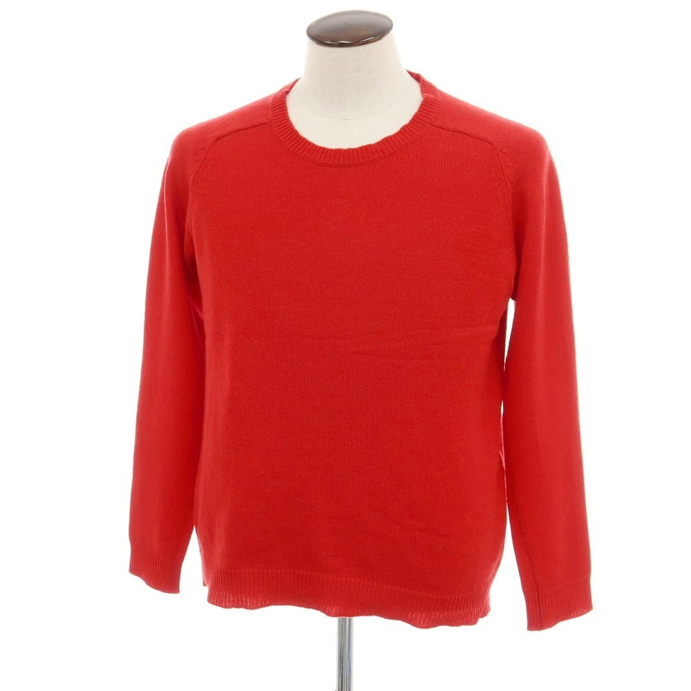 【中古】マウログリフォーニ Mauro Grifoni カシミヤ クルーネック プルオーバーニット レッド【サイズ50】【 状態ランクC 】【 メンズ 】
