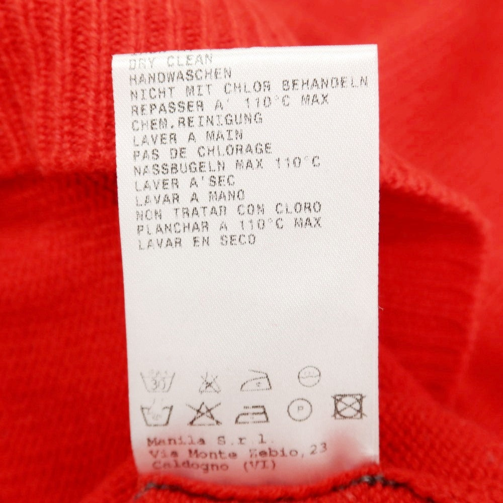 【中古】マウログリフォーニ Mauro Grifoni カシミヤ クルーネック プルオーバーニット レッド【サイズ50】【 状態ランクC 】【 メンズ 】