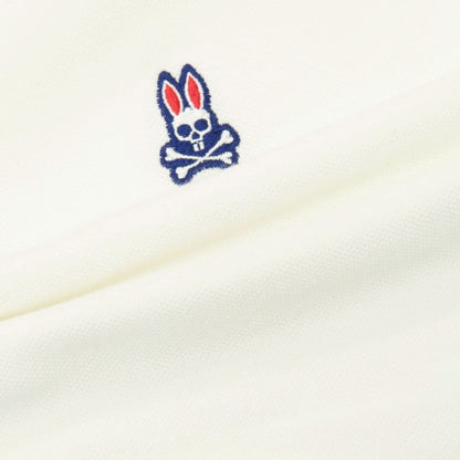 【中古】サイコバニー Psycho Bunny コットン 鹿の子 半袖ポロシャツ ホワイト【サイズL】【 状態ランクC 】【 メンズ 】