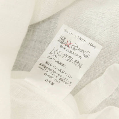 【中古】バーニーズニューヨーク BARNEYS NEWYORK リネン 七分袖 カプリシャツ ホワイト【サイズL】【 状態ランクC 】【 メンズ 】
