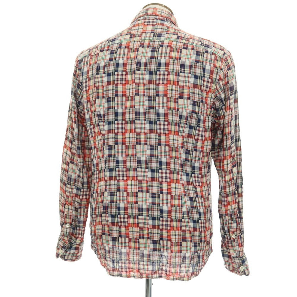 【中古】グランシャツ Glanshirt コットン パッチワーク チェック カジュアルシャツ マルチカラー【サイズ43】【 状態ランクC 】【 メンズ 】