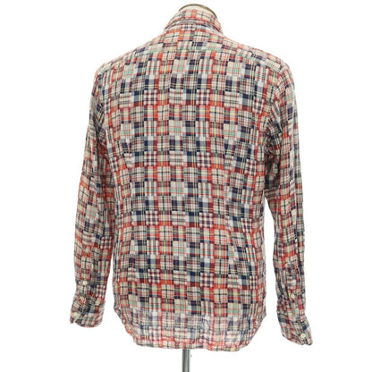 【中古】グランシャツ Glanshirt コットン パッチワーク チェック カジュアルシャツ マルチカラー【サイズ43】【 状態ランクC 】【 メンズ 】