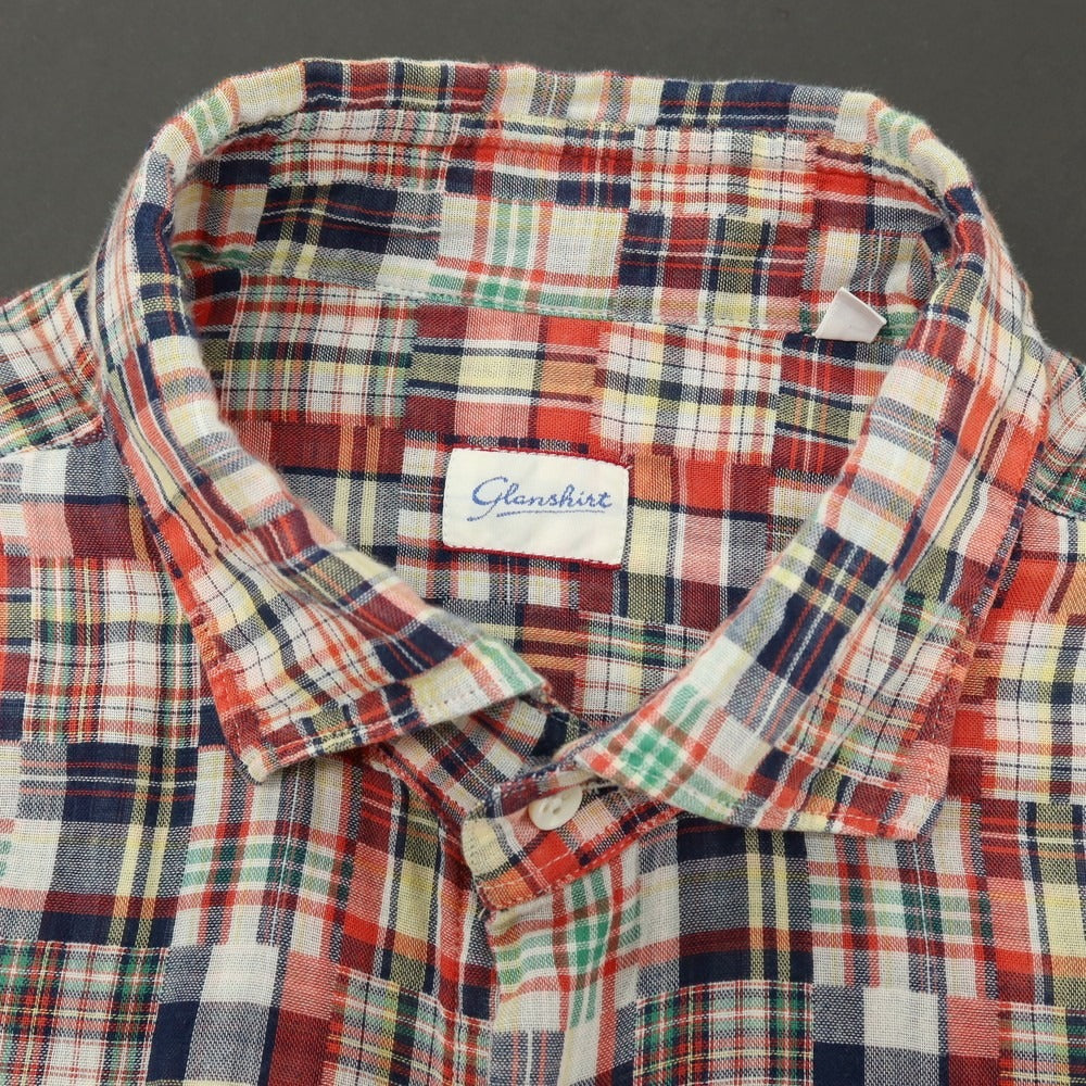 【中古】グランシャツ Glanshirt コットン パッチワーク チェック カジュアルシャツ マルチカラー【サイズ43】【 状態ランクC 】【 メンズ 】