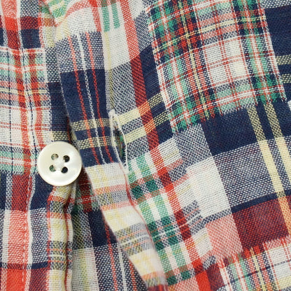 【中古】グランシャツ Glanshirt コットン パッチワーク チェック カジュアルシャツ マルチカラー【サイズ43】【 状態ランクC 】【 メンズ 】