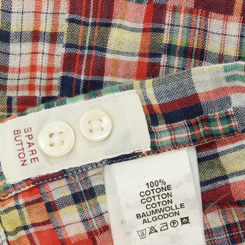 【中古】グランシャツ Glanshirt コットン パッチワーク チェック カジュアルシャツ マルチカラー【サイズ43】【 状態ランクC 】【 メンズ 】