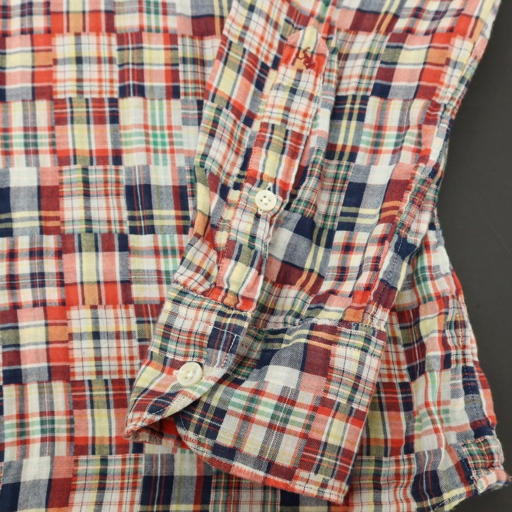 【中古】グランシャツ Glanshirt コットン パッチワーク チェック カジュアルシャツ マルチカラー【サイズ43】【 状態ランクC 】【 メンズ 】